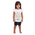 Girls summer pajama set Flamingo t-shirt + Black shorts
